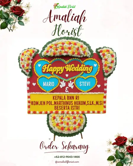 Papan Bunga Pernikahan Jempong Baru